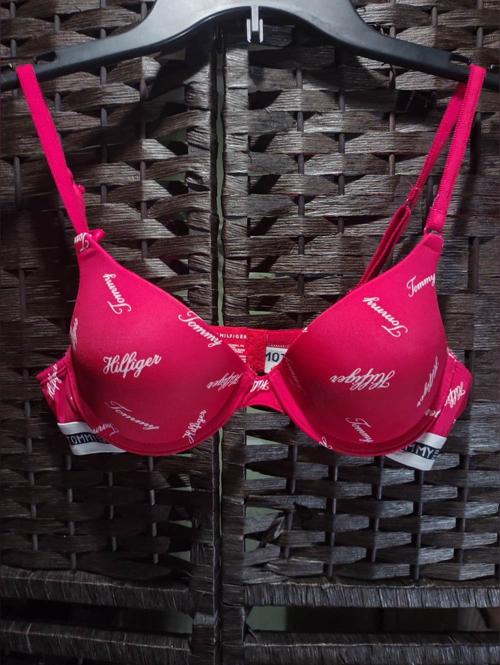 Tommy Hilfiger Red Logo Push-up Bra Size 34A
